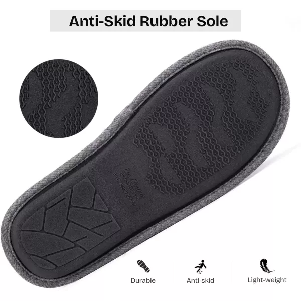 imageEverFoams Mens Cotton Knit Slippers Lightweight Memory Foam Indoor House Shoes with AntiSkid SoleGrey