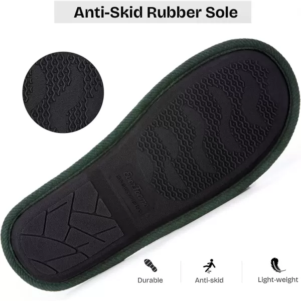 imageEverFoams Mens Cotton Knit Slippers Lightweight Memory Foam Indoor House Shoes with AntiSkid SoleViridian Green