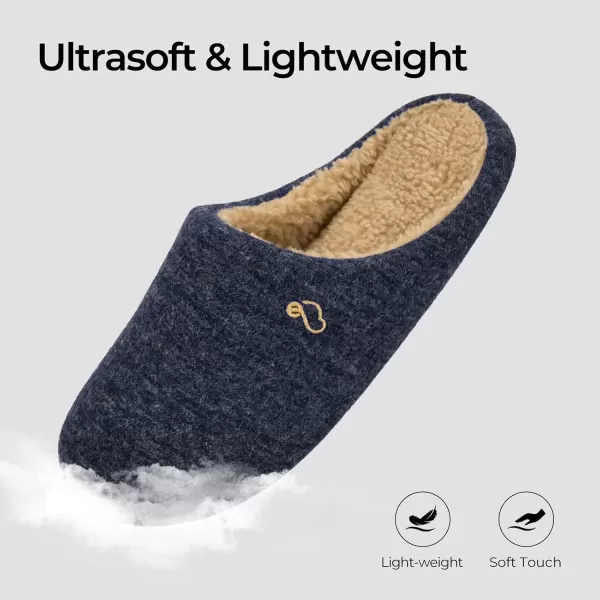 imageEverFoams Mens Knit Memory Foam Bedroom Indoor Outdoor Slip On House Slippers for Men Comfy Mens House Shoes