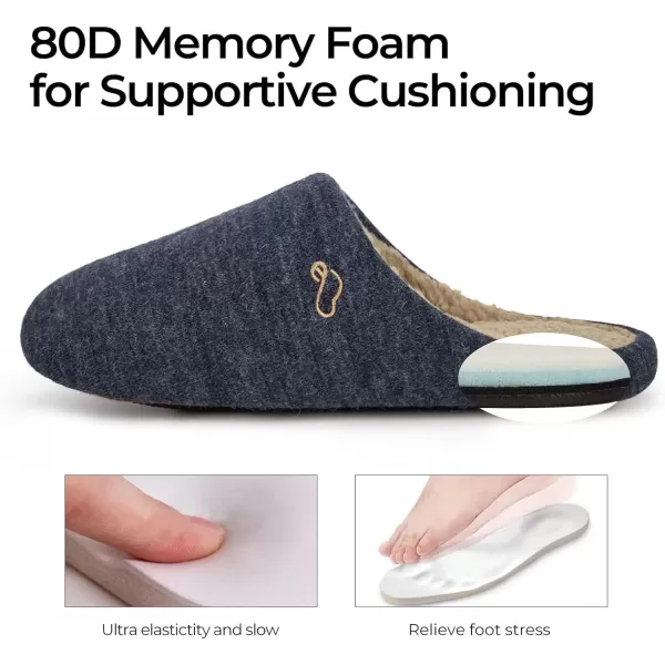 imageEverFoams Mens Knit Memory Foam Bedroom Indoor Outdoor Slip On House Slippers for Men Comfy Mens House Shoes