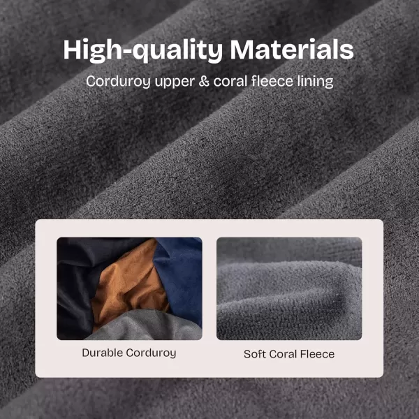 imageEverFoams Mens Microsuede Moccasin Slippers Memory Foam IndoorOutdoor House Shoes with Coral Fleece LiningSteel Gray