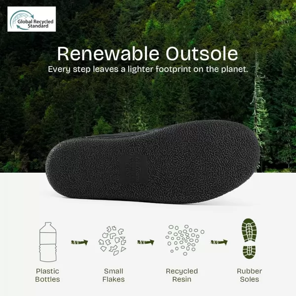 imageEverFoams Mens Quilted Slippers Soft Comfy Corduroy Closedback Indoor Outdoor Memory Foam House ShoesInk Black