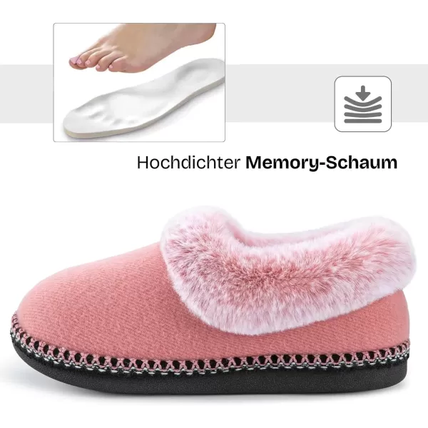 imageEverFoams Womens Bootie Slippers Warm Soft Comfy Memory Foam Nonslip Indoor House Shoes with Fluffy CollarRose Pink