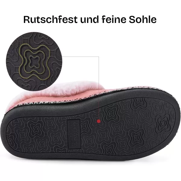 imageEverFoams Womens Bootie Slippers Warm Soft Comfy Memory Foam Nonslip Indoor House Shoes with Fluffy CollarRose Pink
