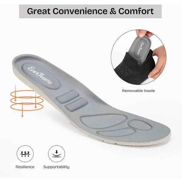 imageEverFoams Womens Comfy Sock Weaving Style Loafer Slipper with Ultra Soft Rubber Sole Anti Slip Indoor and Oudoor House ShoesBlack