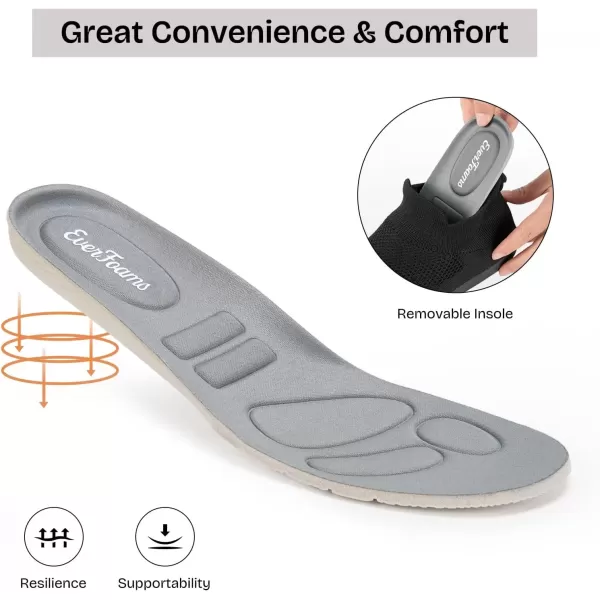 imageEverFoams Womens Comfy Sock Weaving Style Loafer Slipper with Ultra Soft Rubber Sole Anti Slip Indoor and Oudoor House ShoesCarbon Black