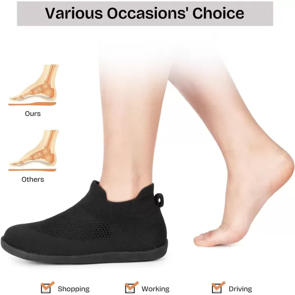 imageEverFoams Womens Comfy Sock Weaving Style Loafer Slipper with Ultra Soft Rubber Sole Anti Slip Indoor and Oudoor House ShoesCarbon Black
