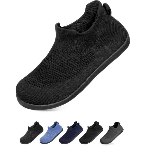 imageEverFoams Womens Comfy Sock Weaving Style Loafer Slipper with Ultra Soft Rubber Sole Anti Slip Indoor and Oudoor House ShoesCarbon Black