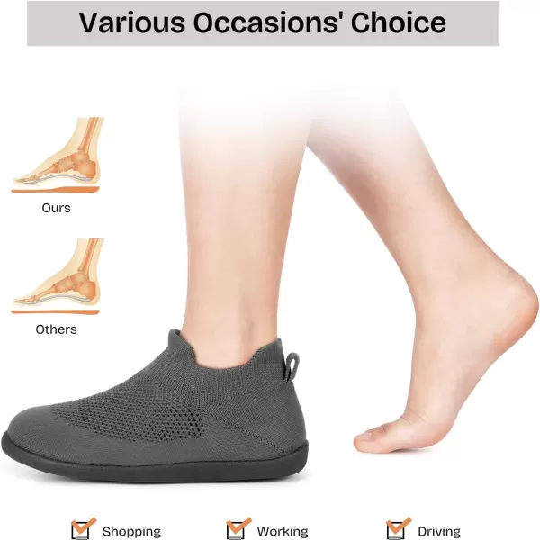 imageEverFoams Womens Comfy Sock Weaving Style Loafer Slipper with Ultra Soft Rubber Sole Anti Slip Indoor and Oudoor House ShoesDark Gull Gray