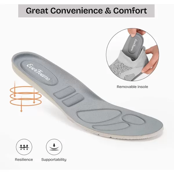 imageEverFoams Womens Comfy Sock Weaving Style Loafer Slipper with Ultra Soft Rubber Sole Anti Slip Indoor and Oudoor House ShoesGrey