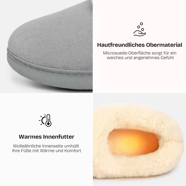 imageEverFoams Womens Faux Fur Bootie Slippers Ladies House Shoes with Bedroom Memory Foam and Indoor Outdoor Rubber SoleStorm Gray
