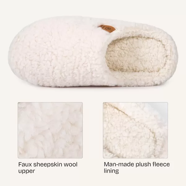 imageEverFoams Womens Fuzzy Slipon Slippers Soft Comfy Memory Foam Indoor House ShoesBeige