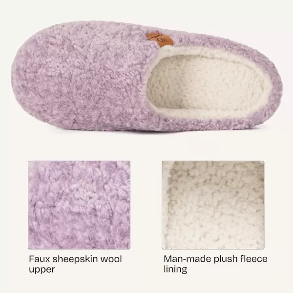 imageEverFoams Womens Fuzzy Slipon Slippers Soft Comfy Memory Foam Indoor House ShoesPurple