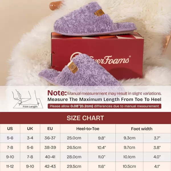 imageEverFoams Womens Fuzzy Slipon Slippers Warm Cozy Soft Lightweight Memory Foam Indoor House ShoesPurple