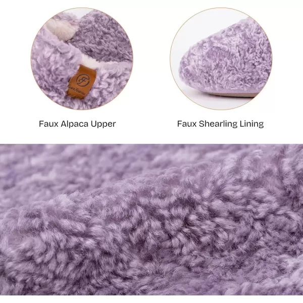 imageEverFoams Womens Fuzzy Slipon Slippers Warm Cozy Soft Lightweight Memory Foam Indoor House ShoesPurple