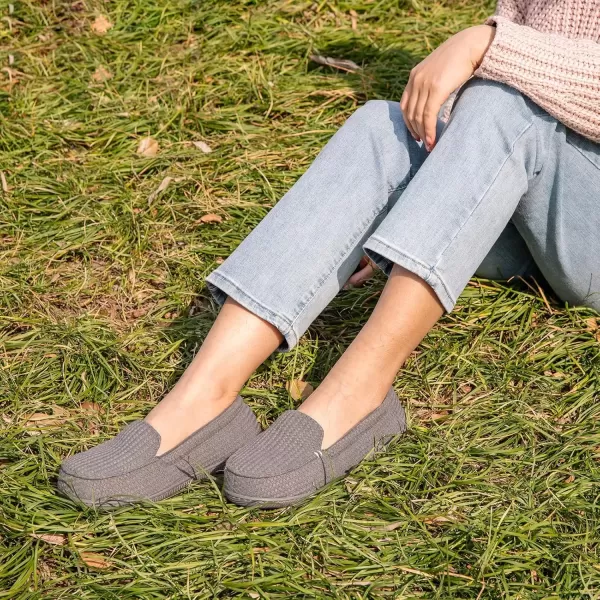 imageEverFoams Womens Lightweight Indoor Outdoor Memory Foam House Shoes Comfy Breathable Waffle Knitted Moccasins Loafer Slippers