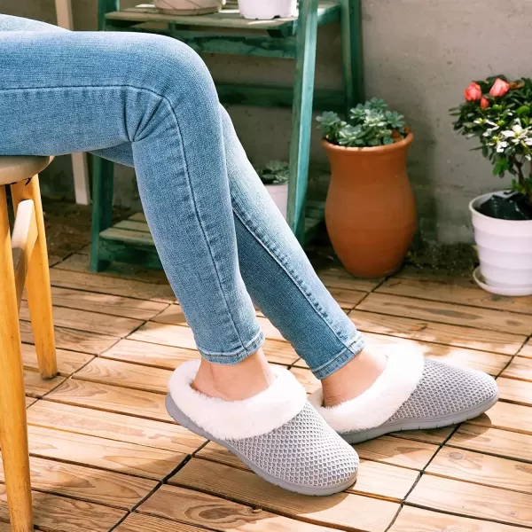 imageEverFoams Womens Cozy Chenille Memory Foam Bedroom House Slippers with Fuzzy Plush Fleece Lining