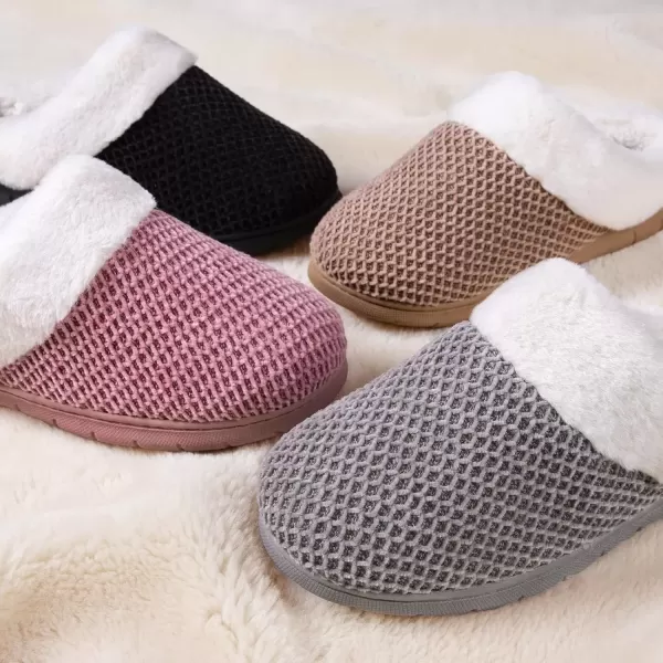 imageEverFoams Womens Cozy Chenille Memory Foam Bedroom House Slippers with Fuzzy Plush Fleece Lining