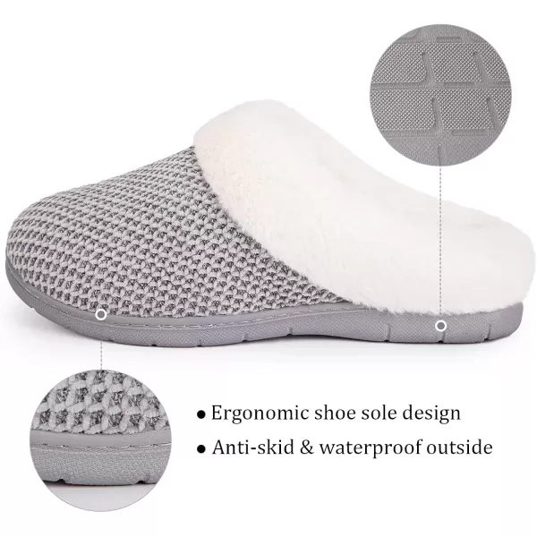 imageEverFoams Womens Cozy Chenille Memory Foam Bedroom House Slippers with Fuzzy Plush Fleece Lining
