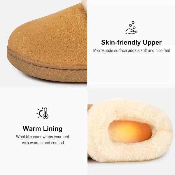 imageEverFoams Womens Faux Fur Bootie Slippers Ladies House Shoes with Bedroom Memory Foam and Indoor Outdoor Rubber Sole Tan 910 US