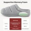 imageEverFoams Womens Cozy Waffle Slippers Soft Quilted Memory Foam Indoor House ShoesBright Gray