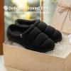 imageEverFoams Womens Cozy Waffle Slippers Soft Quilted Memory Foam Indoor House ShoesDark Black