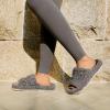 imageEverFoams Womens Fashionable Opentoe Slippers with Cozy Plush NonSlip SoleAsh Gray