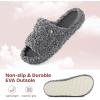 imageEverFoams Womens Fashionable Opentoe Slippers with Cozy Plush NonSlip SoleAsh Gray