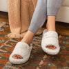 imageEverFoams Womens Fashionable Opentoe Slippers with Cozy Plush NonSlip SoleCream White