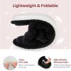 imageEverFoams Womens OpenToe Bow Slippers with Memory Foam Indoor NonSlip SoleMatte Black