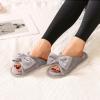 imageEverFoams Womens OpenToe Bow Slippers with Memory Foam Indoor House NonSlip SoleUltimate Gray