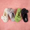 imageEverFoams Womens OpenToe Bow Slippers with Memory Foam Indoor House NonSlip SoleUltimate Gray