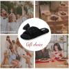 imageEverFoams Womens OpenToe Bow Slippers with Memory Foam Indoor House NonSlip SoleVelvet Black