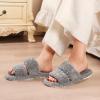 imageEverFoams Womens Fuzzy Open Toe Slippers Comfy Soft Memory Foam Indoor House ShoesCool Gray