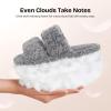 imageEverFoams Womens Fuzzy Open Toe Slippers Comfy Soft Memory Foam Indoor House ShoesCool Gray
