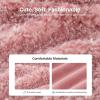 imageEverFoams Womens Fuzzy Open Toe Slippers Comfy Soft Memory Foam Indoor House ShoesDusty Pink