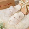 imageEverFoams Womens Fuzzy Open Toe Slippers Comfy Soft Memory Foam Indoor House ShoesVanilla Ice