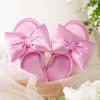imageEverFoams Womens Satin OpenToe Bow Slippers Memory Foam Indoor Bedroom House ShoesPink Macaron