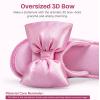 imageEverFoams Womens Satin OpenToe Bow Slippers Memory Foam Indoor Bedroom House ShoesPink Macaron