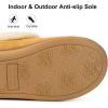 imageEverFoams Womens Bootie Slippers Faux Fur Ladies Bedroom House Shoes with Memory Foam and Indoor Outdoor Rubber SoleCamel Brown