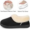 imageEverFoams Womens Bootie Slippers Faux Fur Ladies Bedroom House Shoes with Memory Foam and Indoor Outdoor Rubber SoleCharcoal Black