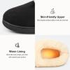 imageEverFoams Womens Bootie Slippers Faux Fur Ladies Bedroom House Shoes with Memory Foam and Indoor Outdoor Rubber SoleCharcoal Black