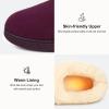 imageEverFoams Womens Bootie Slippers Faux Fur Ladies Bedroom House Shoes with Memory Foam and Indoor Outdoor Rubber SoleDark Aubergine