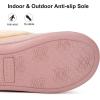 imageEverFoams Womens Bootie Slippers Faux Fur Ladies Bedroom House Shoes with Memory Foam and Indoor Outdoor Rubber SoleDusty Pink