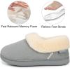 imageEverFoams Womens Bootie Slippers Faux Fur Ladies Bedroom House Shoes with Memory Foam and Indoor Outdoor Rubber SoleStorm Gray
