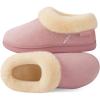 imageEverFoams Womens Bootie Slippers Faux Fur Ladies Bedroom House Shoes with Memory Foam and Indoor Outdoor Rubber SoleDusty Pink