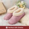 imageEverFoams Womens Microsuede Cozy Memory Foam Winter Slippers with Fuzzy Faux Fur Collar and Indoor Outdoor Rubber SoleBaby Pink