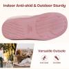 imageEverFoams Womens Microsuede Cozy Memory Foam Winter Slippers with Fuzzy Faux Fur Collar and Indoor Outdoor Rubber SoleBaby Pink