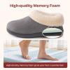 imageEverFoams Womens Microsuede Cozy Memory Foam Winter Slippers with Fuzzy Faux Fur Collar and Indoor Outdoor Rubber SoleGrey