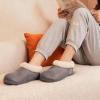 imageEverFoams Womens Microsuede Cozy Memory Foam Winter Slippers with Fuzzy Faux Fur Collar and Indoor Outdoor Rubber SoleGrey